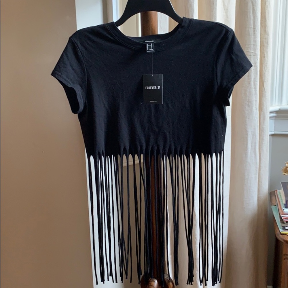 Forever 21 Black Fringe Shirt